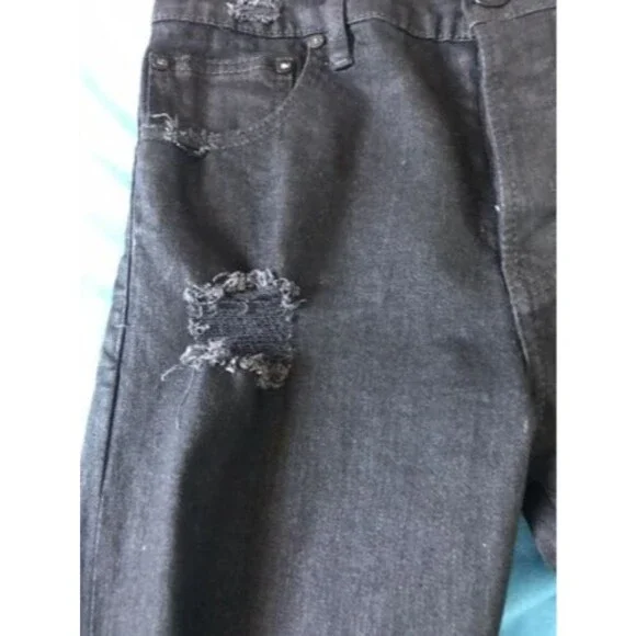 EN NOIR EN001 Celebrity fav Bieber Efron Distress Jean Coated Cash Black sz31